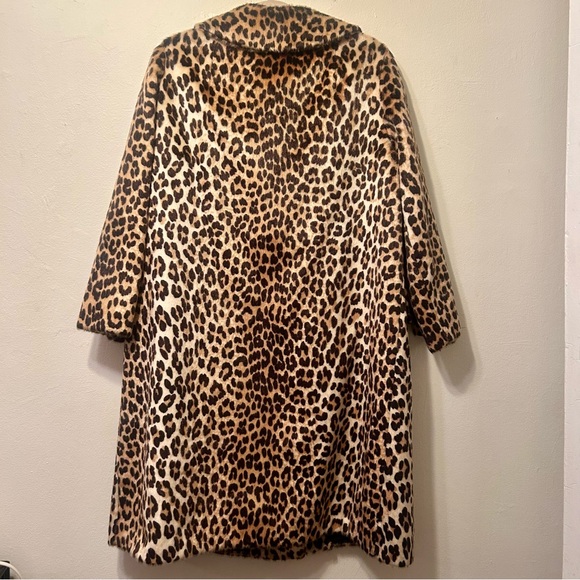 Vintage leopard print faux fur coat - Picture 3 of 6